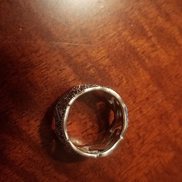 "F" Initial Marcasite Ring - Picture 3 of 3